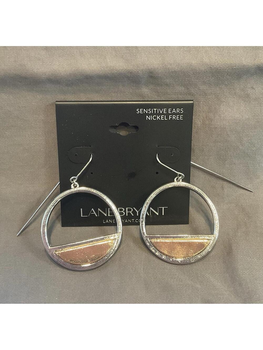 NWT Lane Bryant Nickel Free Silver Tone & Good Tone Dangle Earrings #1429